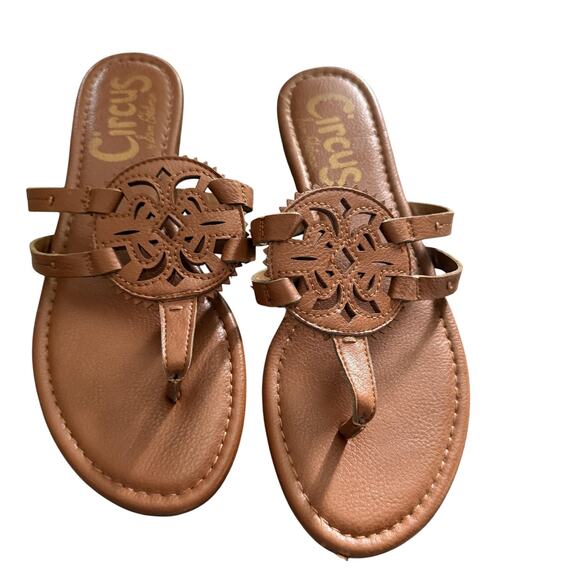 Circus by Sam Edelman Shoes Womens Size 8 Brown Cutout Sandals Slip On Summer - Picture 1 of 5